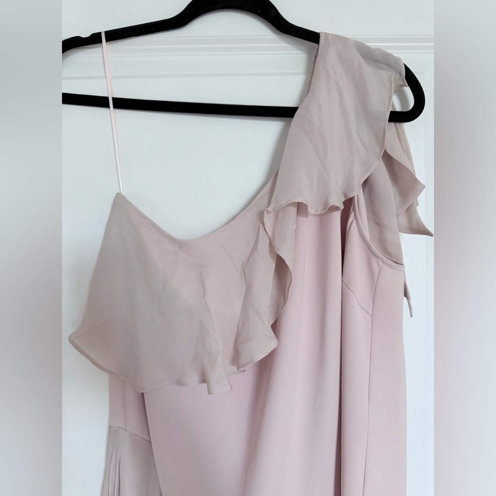 Parker Eden Combo One Shoulder Silk Ruffle Mini Dress - Picture 4 of 8